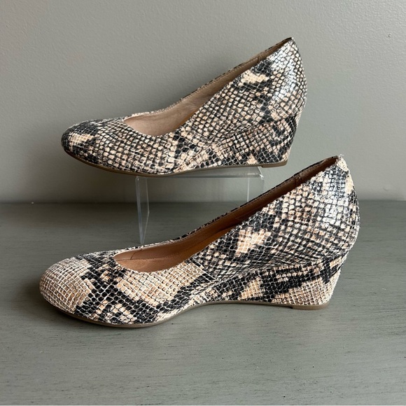 Vionic Antonia Orthaheel Leather Snakeskin Slip On Wedge Heels Shoes Women Sz 7 - Picture 9 of 14